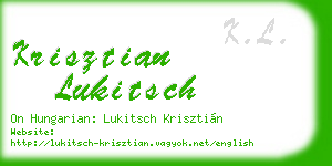 krisztian lukitsch business card